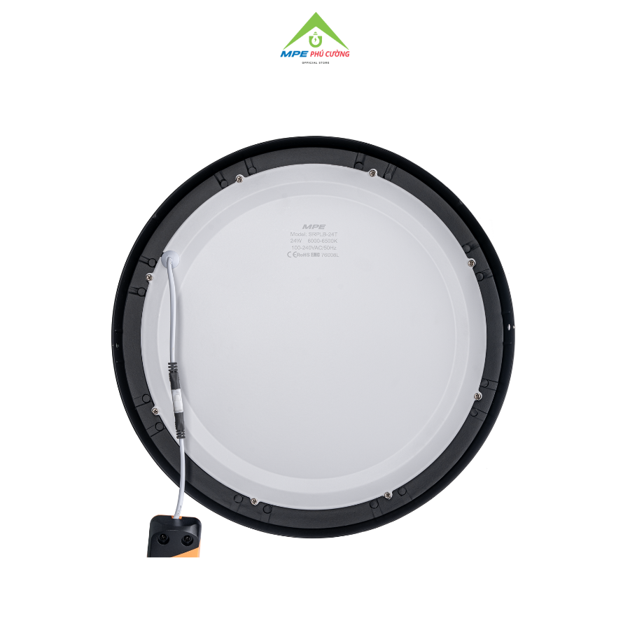 SRPLB-24/3C - Đèn led panel tròn nổi, thân đen, 24W 3 màu