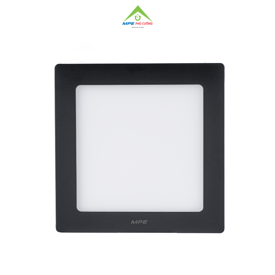 SSPLB-12V - Đèn led panel vuông nổi, thân đen, 12W vàng