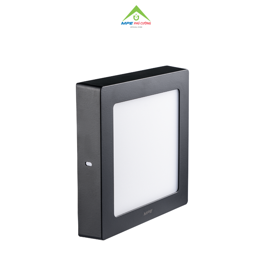 SSPLB-12V - Đèn led panel vuông nổi, thân đen, 12W vàng