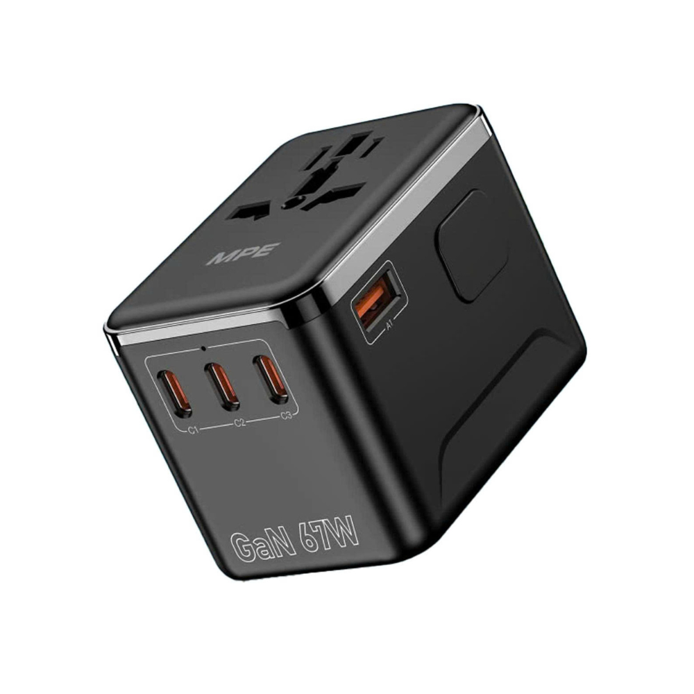 TA6 - Ổ cắm du lịch đa năng, Tích hợp 3 cổng USB-C, 1 cổng USB-A, sạc nhanh GaN 67W