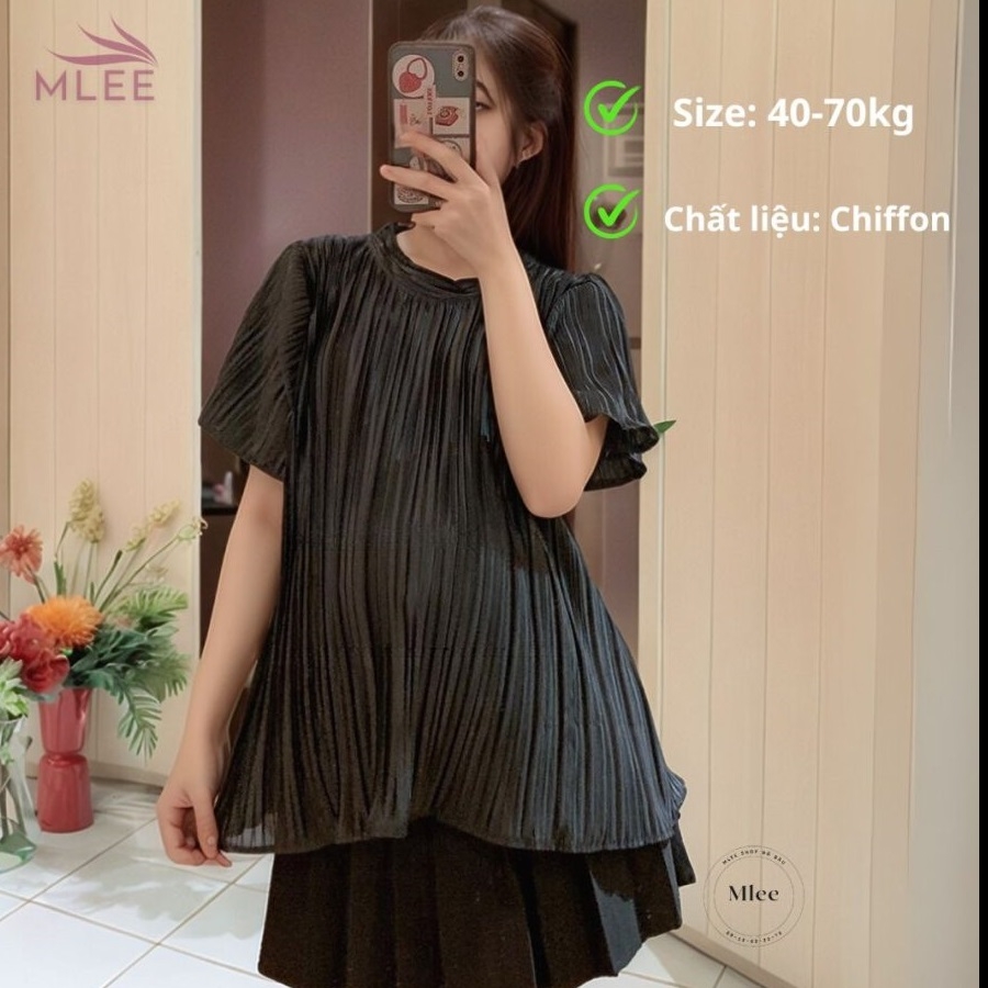 Áo Bầu Xếp Ly, Vải Voan Lụa Đẹp Nhẹ Nhàng, Dáng trẻ trung, Mẫu mới