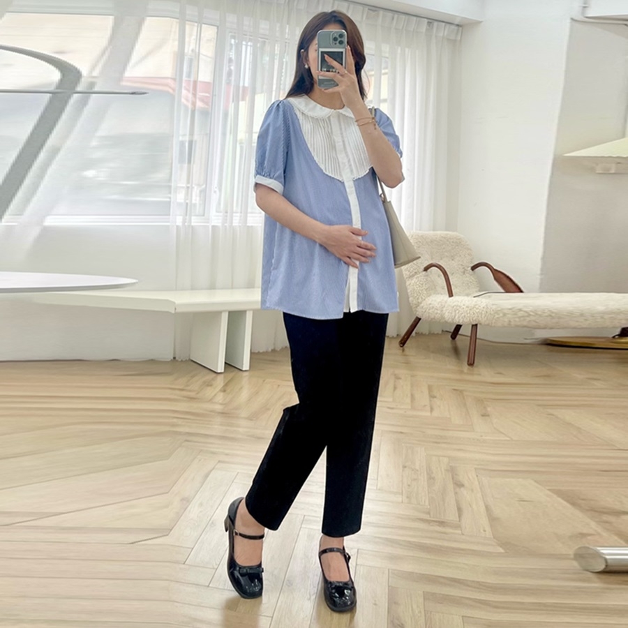 Quần baggy bầu công sở, chất vải umi co giãn thoải mái cho mẹ bầu
