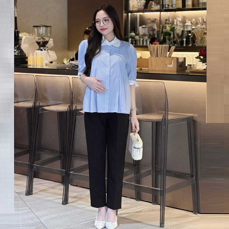 Quần bầu baggy, quần bầu công sở, vải mềm nhẹ thoải mái cho mẹ bầu