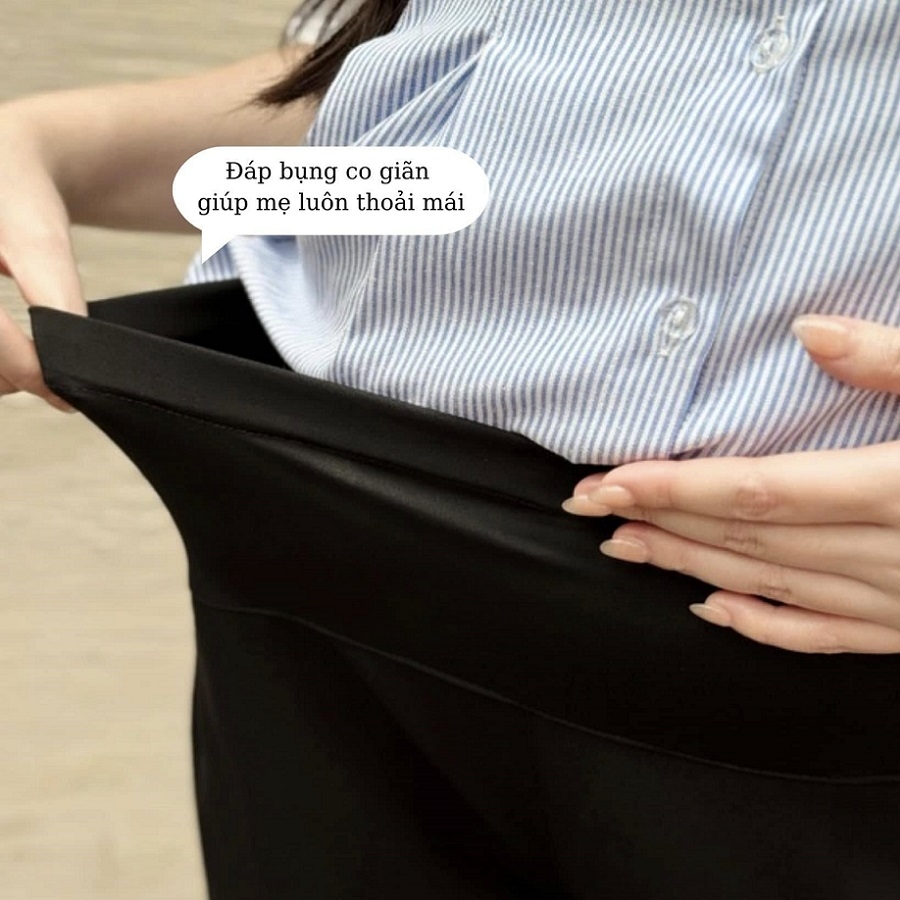 Quần bầu baggy, quần bầu công sở, vải mềm nhẹ thoải mái cho mẹ bầu