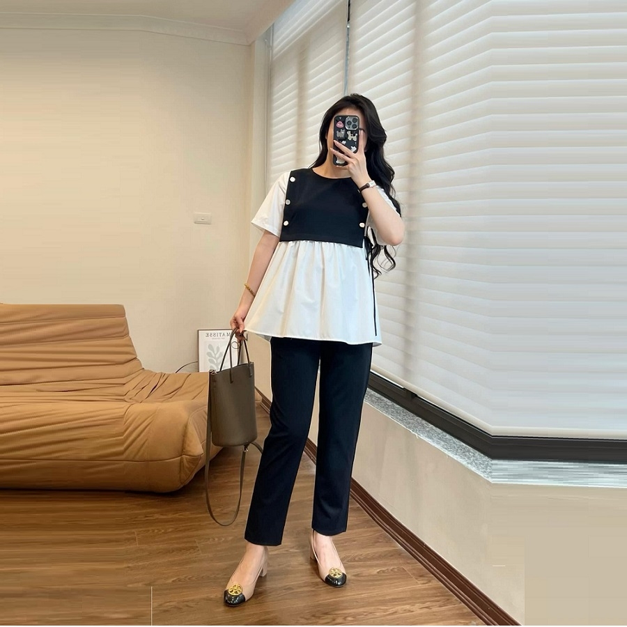 Quần bầu baggy, quần bầu công sở, vải mềm nhẹ thoải mái cho mẹ bầu