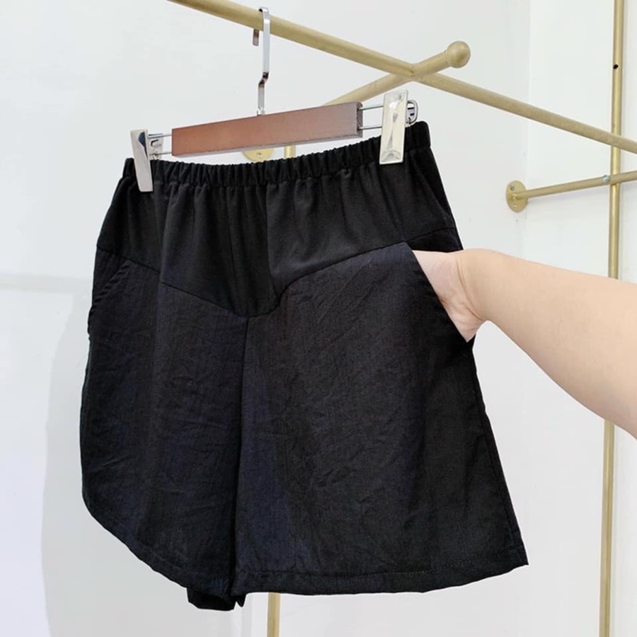 Quần đùi bầu - Vải đũi mềm, mát - Phục vụ nắng nóng cho mẹ bầu - Full size từ M đến 5XL