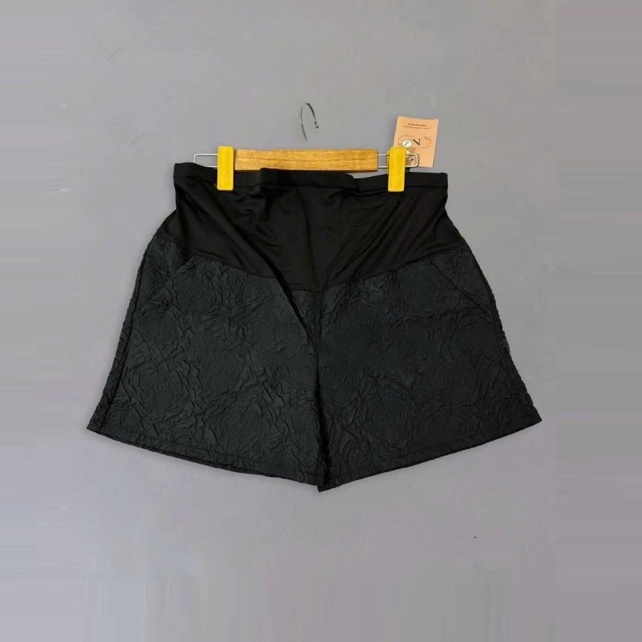 Quần đùi bầu, dập hoa 3d thời trang, đáp bụng mềm, co giãn