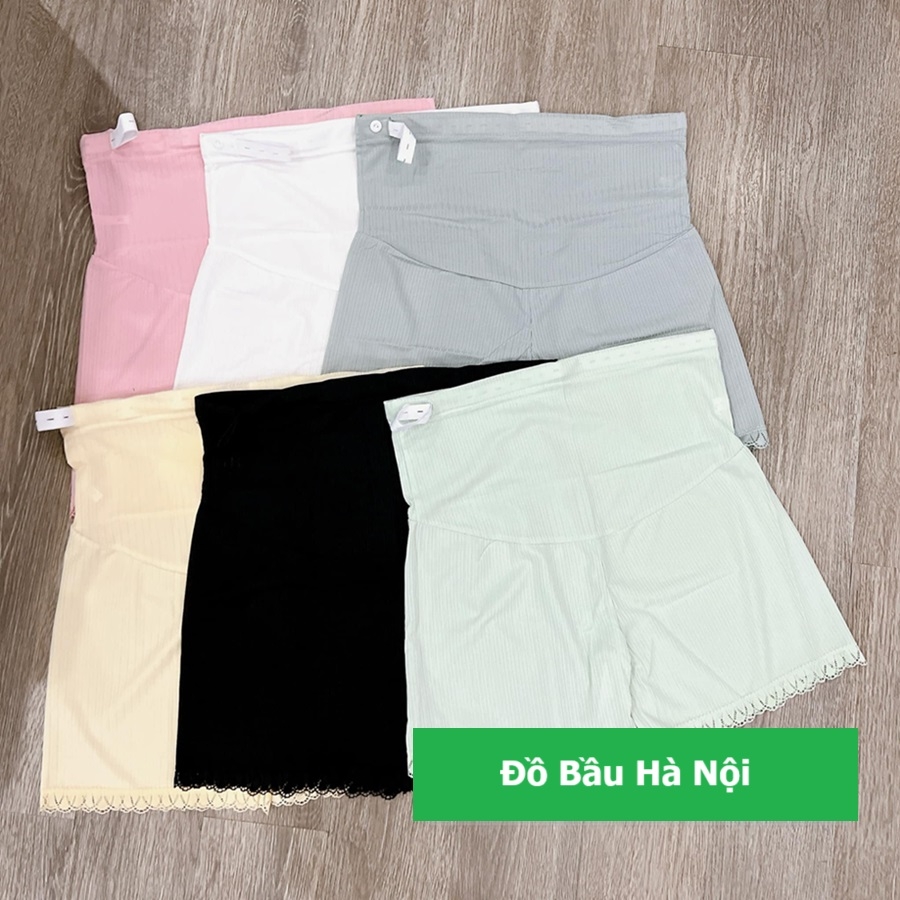 Quần bầu đùi mặc nhà, vải lụa băng mềm nhẹ kèm chun chỉnh thoải mái cho mẹ bầu