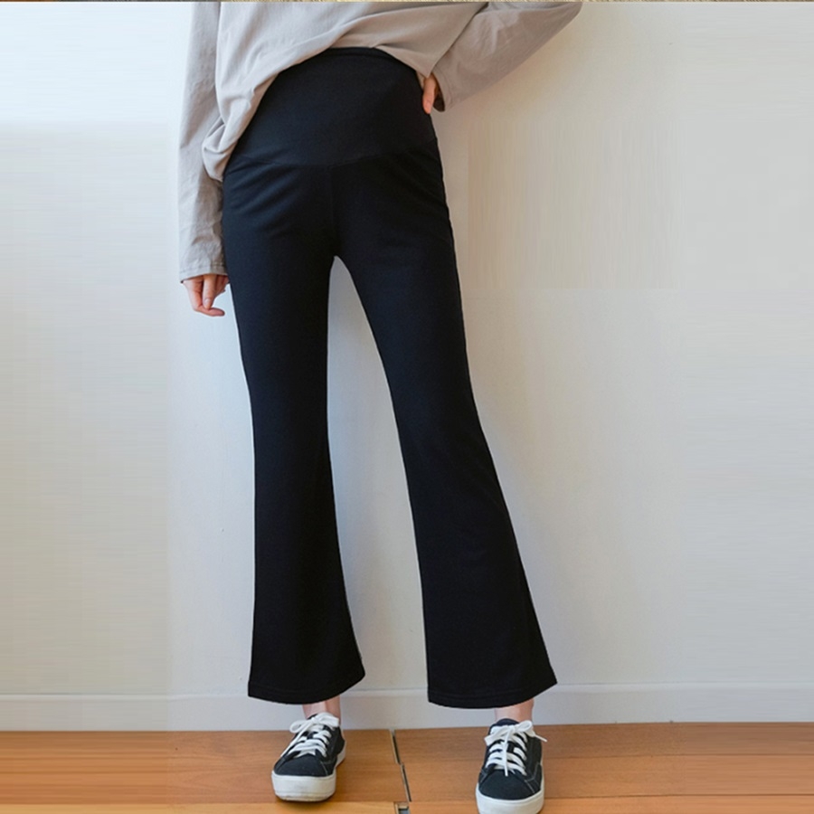 Quần bầu ống loe công sở, phong cách Hàn trẻ trung, vải Cotton umi co giãn 4 chiều thoải mái cho mẹ bầu