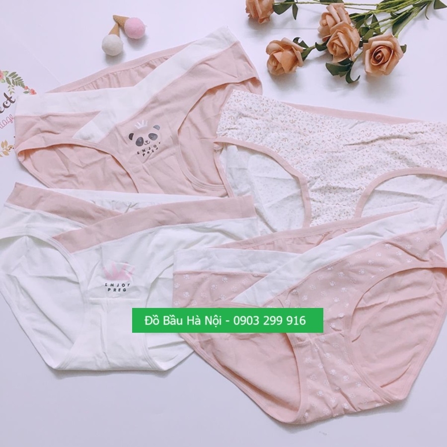 Set quần lót bầu 4 chiếc, quần chip bầu cotton mềm,thoáng, mát
