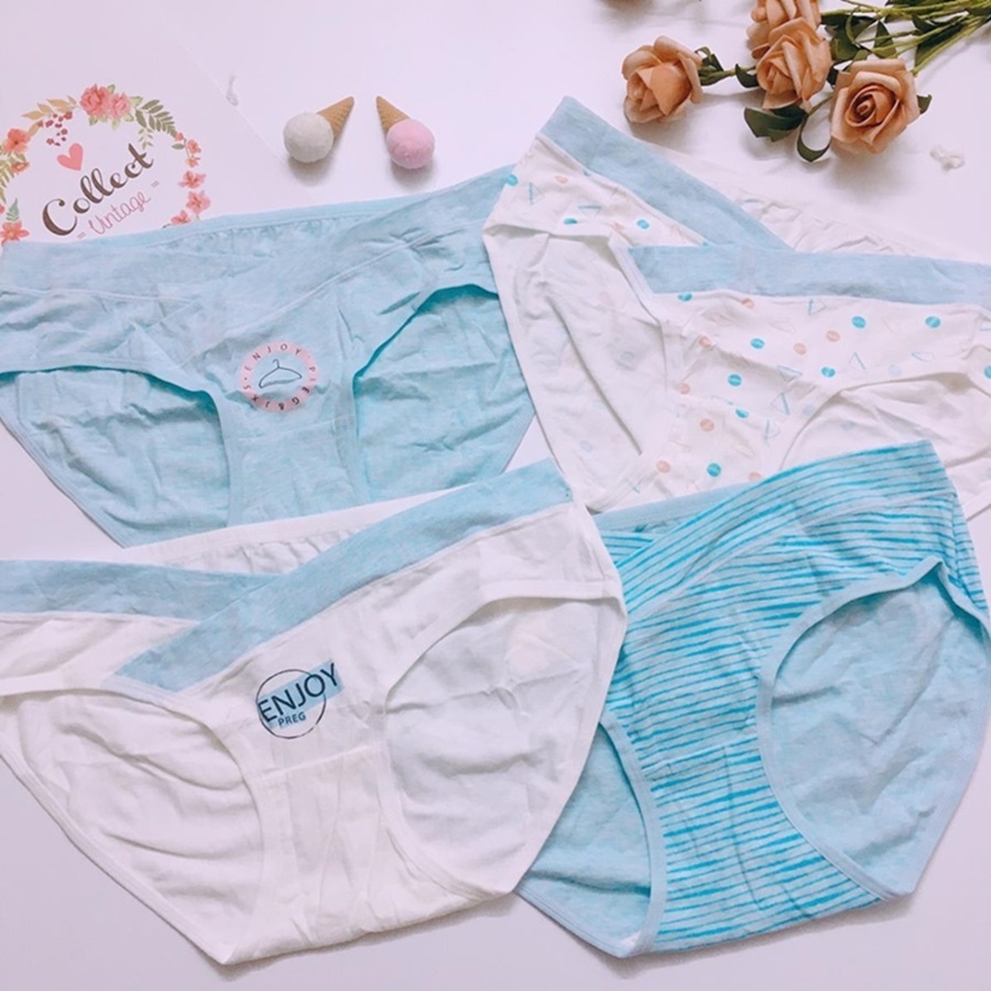 Set quần lót bầu 4 chiếc, quần chip bầu cotton mềm,thoáng, mát