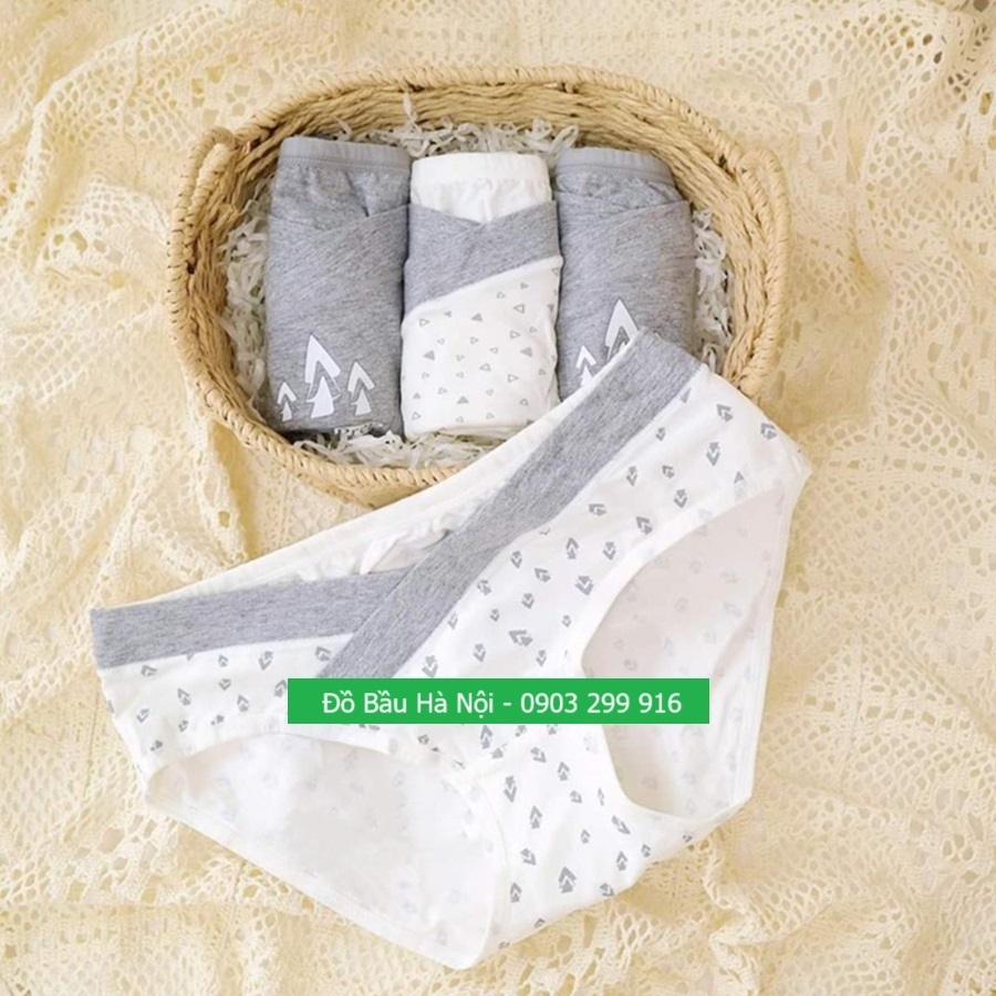 Set quần lót bầu 4 chiếc, quần chip bầu cotton mềm,thoáng, mát
