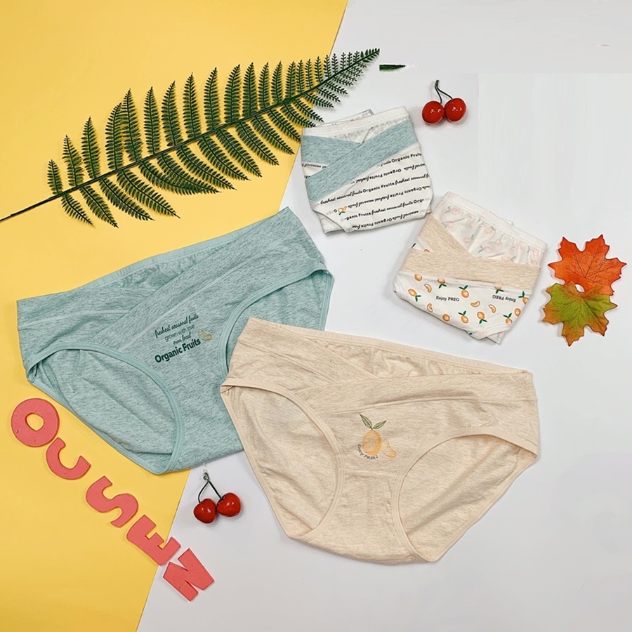 Set quần lót bầu 4 chiếc, quần chip bầu cotton mềm,thoáng, mát