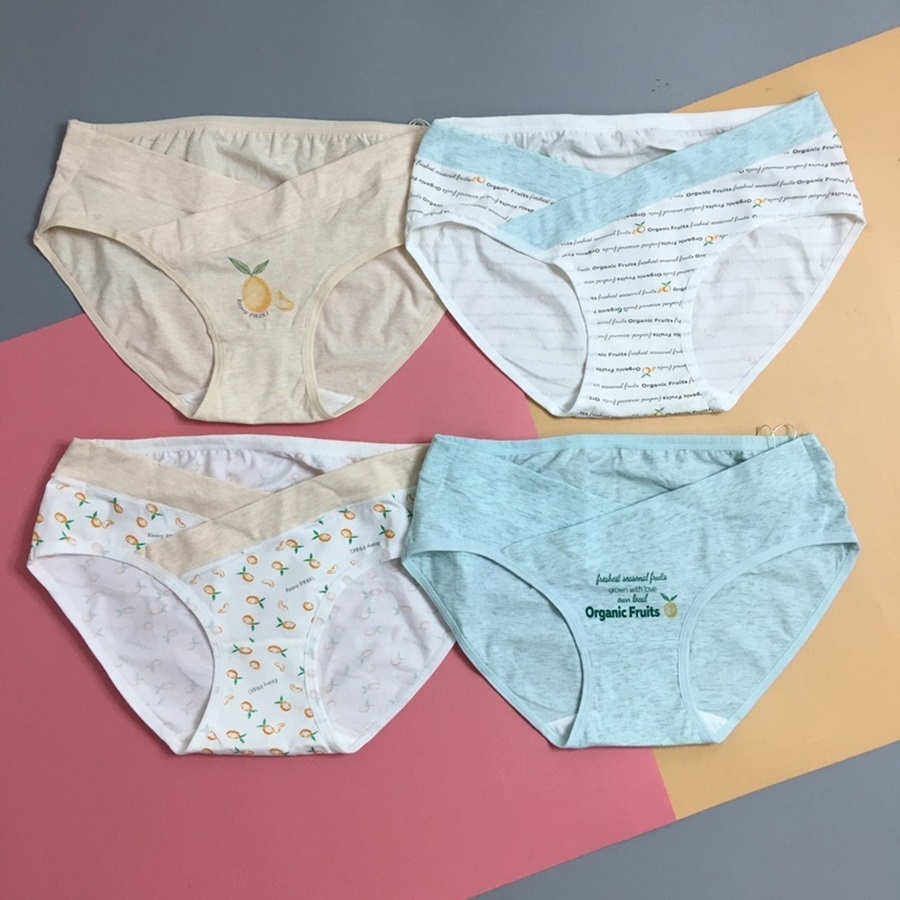 Set quần lót bầu 4 chiếc, quần chip bầu cotton mềm,thoáng, mát