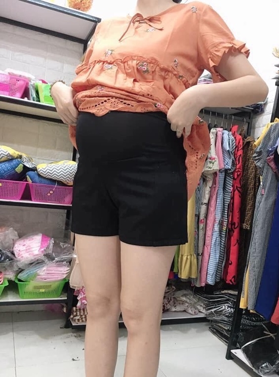 Quần short bầu, quần bầu ngắn, chất cotton umi giúp mẹ bầu thoải mái