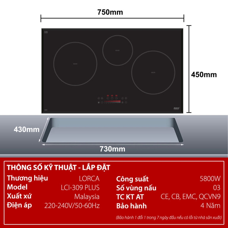 BẾP TỪ BA LORCA LCI 309 PLUS