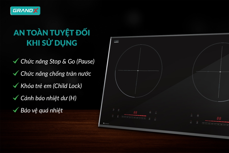 Bếp từ đôi GrandX GX IH618SE -Seri 6