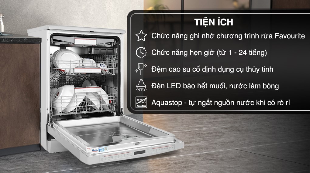 Máy rửa bát Bosch SMS8YCI01E Serie 8 – Đẳng cấp công nghệ rửa bát thông minh từ Đức