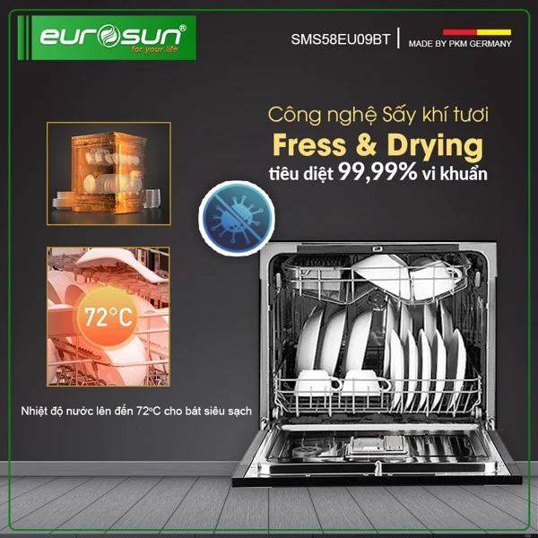 Máy rửa bát Eurosun SMS58EU09BT