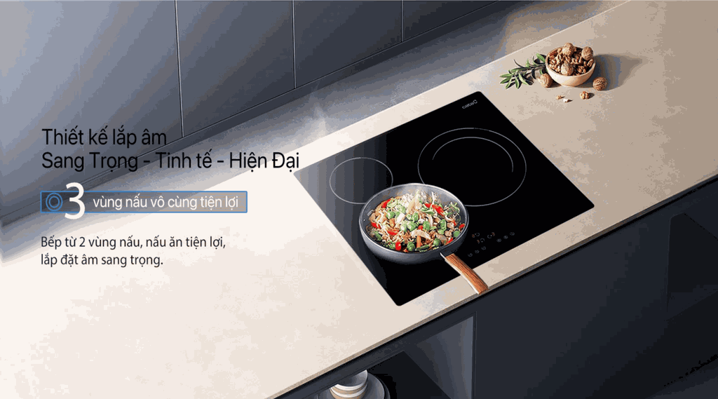 Bếp Điện Từ 3 Vùng Nấu Cata IT 603