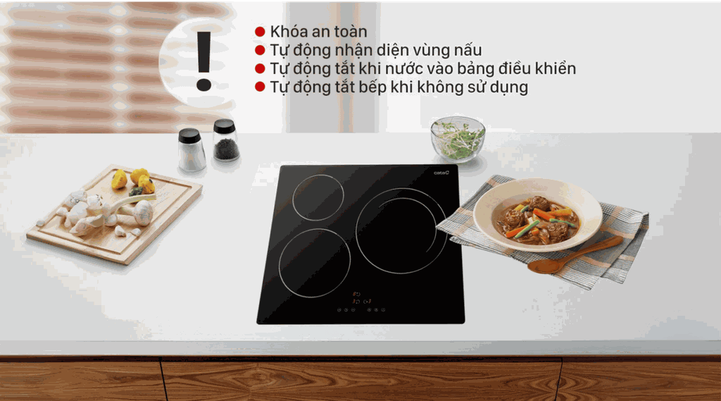 Bếp Điện Từ 3 Vùng Nấu Cata IT 603