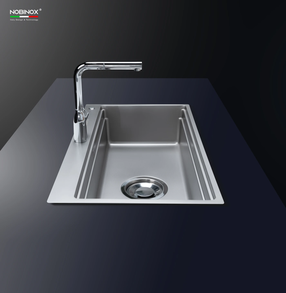 CHẬU RỬA BÁT 1 HỐ NOBINOX LIRA NJ564D