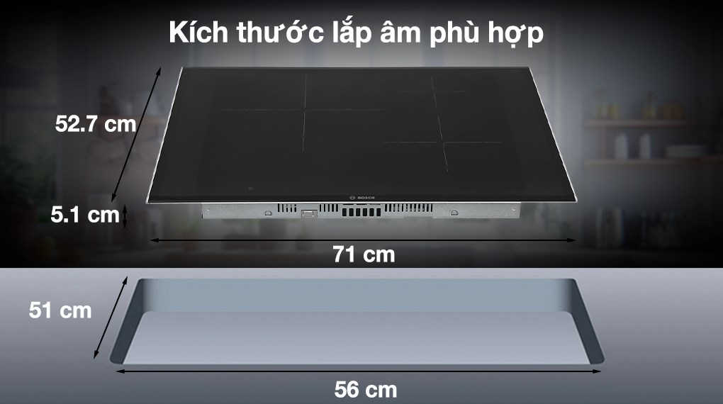 Bếp từ 3 vùng nấu lắp âm Bosch PID775DC1E