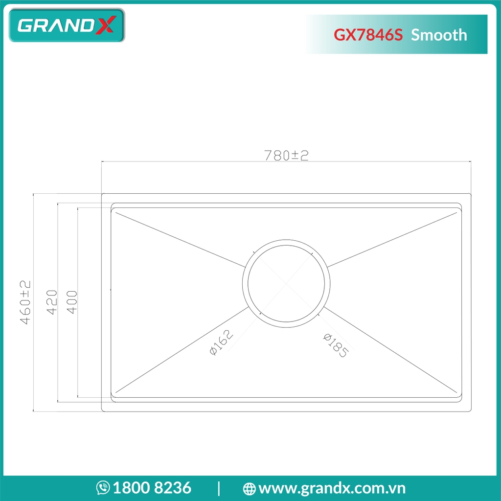 CHẬU RỬA BÁT GX7846S SMOOTH
