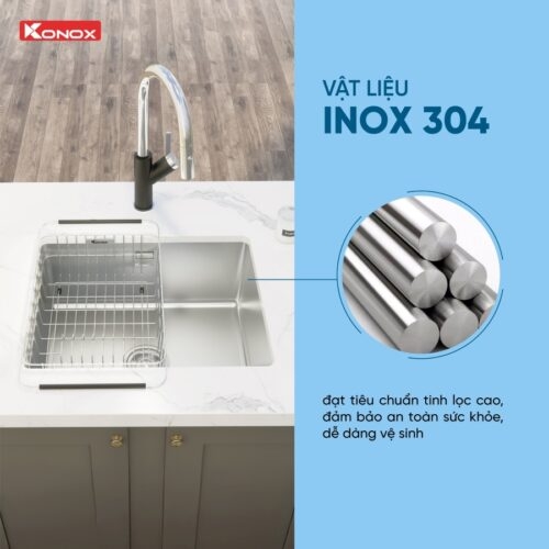 Chậu rửa bát 1 hố chống xước Workstation Sink – Undermount Sink Konox KN6044SU Dekor