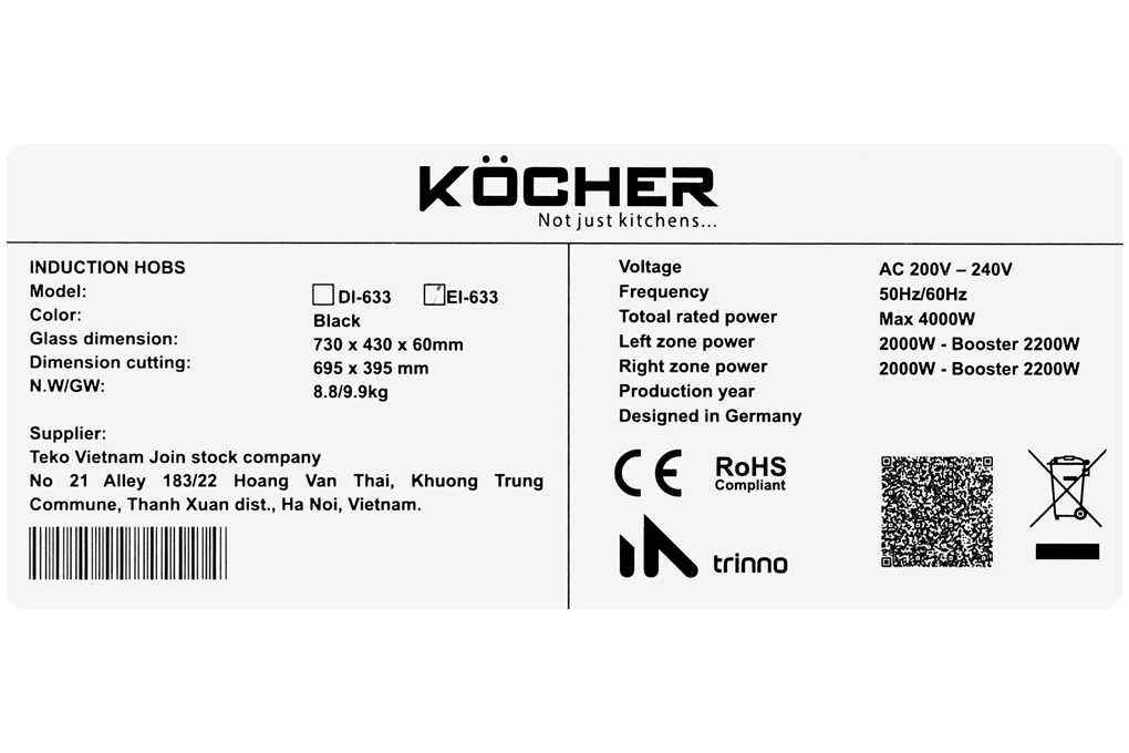 Bếp Từ Kocher DI-633