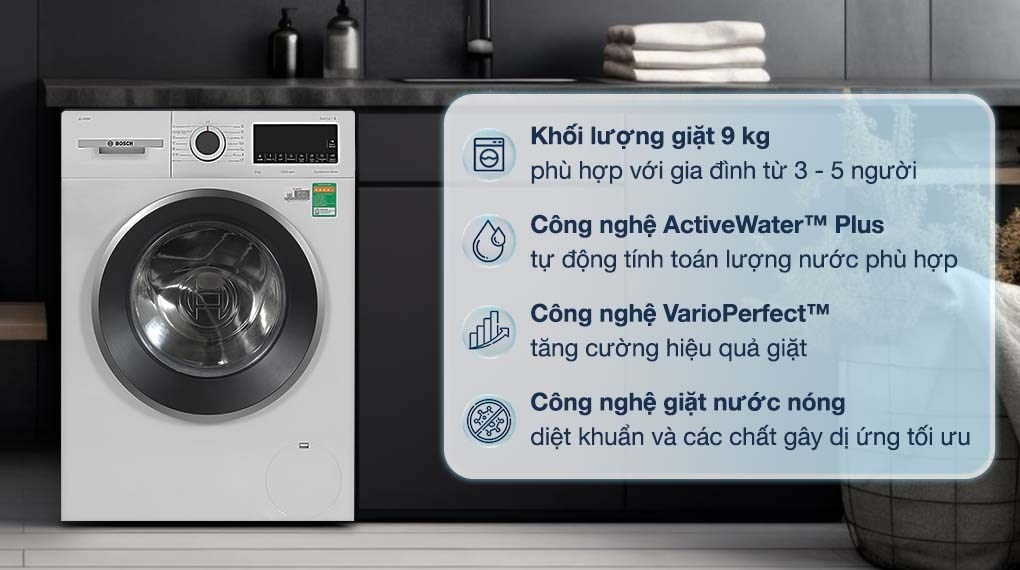 Máy giặt Bosch 9 kg WGG244A0SG