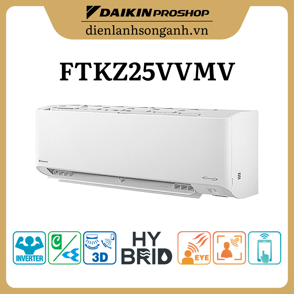 Daikin treo tường Inverter 1.0HP FTKZ25VVMV/RKZ25VVMV