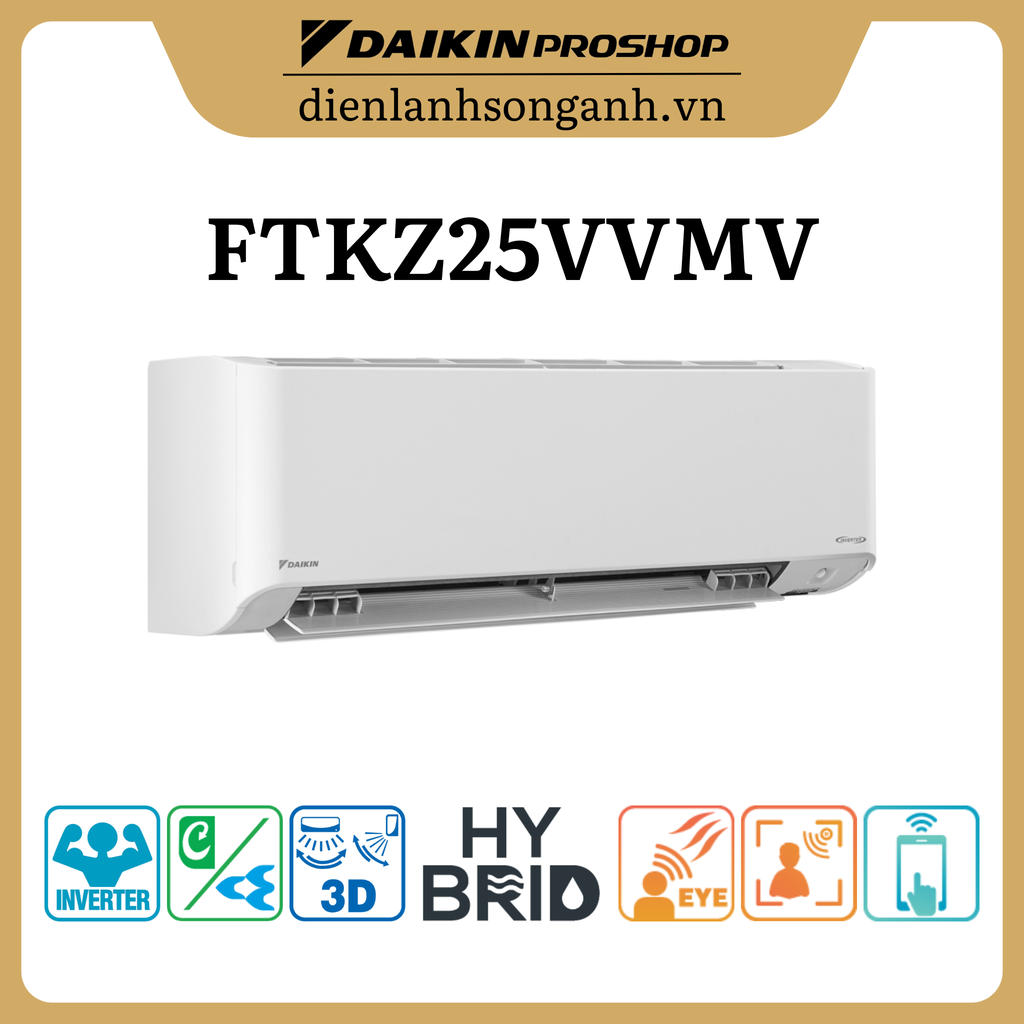 Daikin treo tường Inverter 1.0HP FTKZ25VVMV/RKZ25VVMV