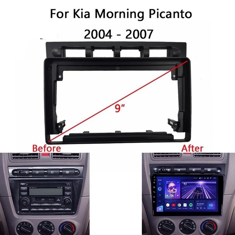 Mặt dưỡng Kia Morning 2004 -2007 lắp màn android 9 inch