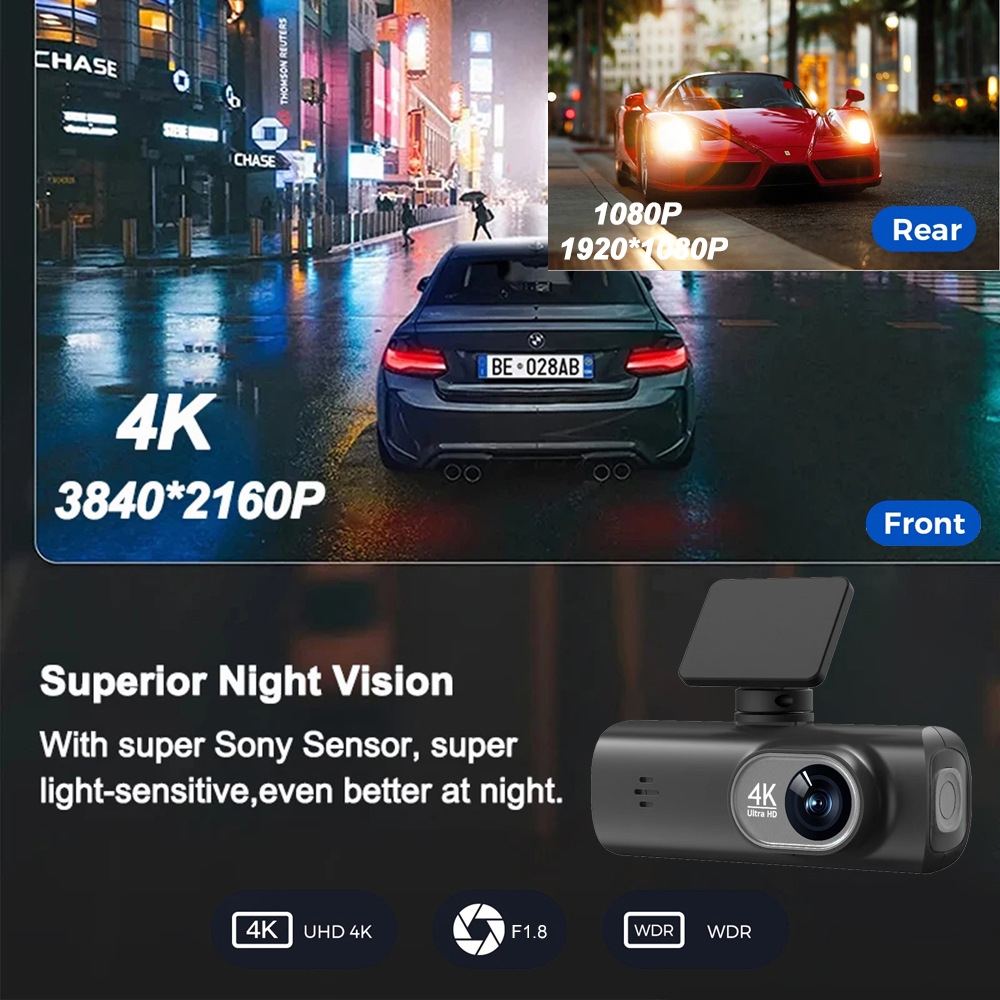 Camera Hành Trình V22 4K Ống Kính Kép: Giải Pháp Ghi Hình Toàn Diện, Bảo Vệ Xế Yêu Tối Đa