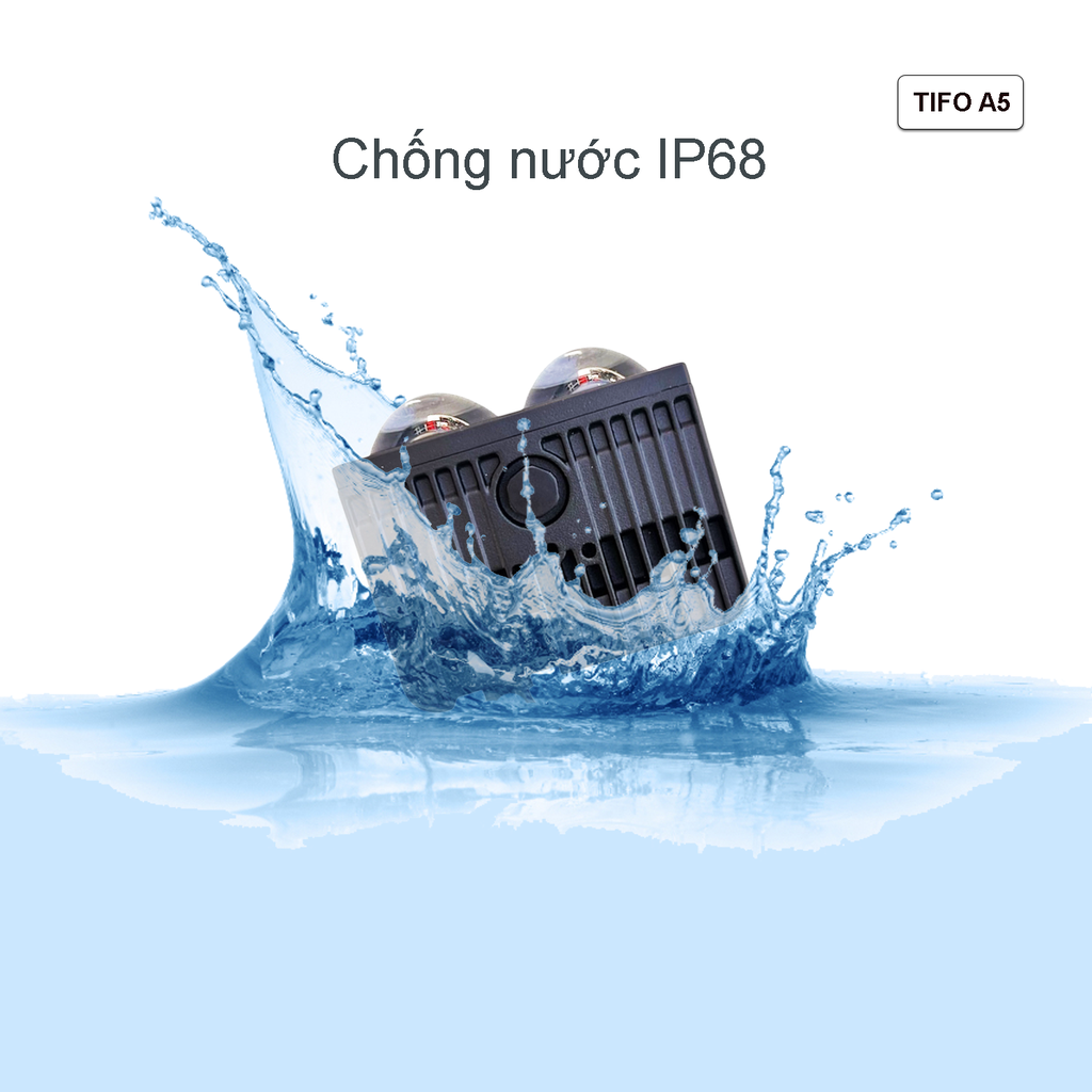 ĐÈN LED PHA TRỢ SÁNG TIFO A5 – 2 BÓNG – CHIP 6+6 – CÔNG SUẤT 70W/80W – CHỐNG NƯỚC IP68
