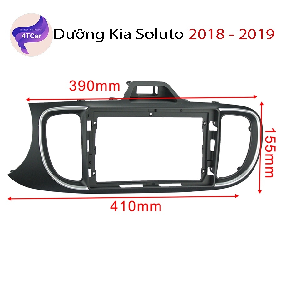 Mặt dưỡng Kia Soluto 2018-2023 lắp màn hình dvd android 9 inch
