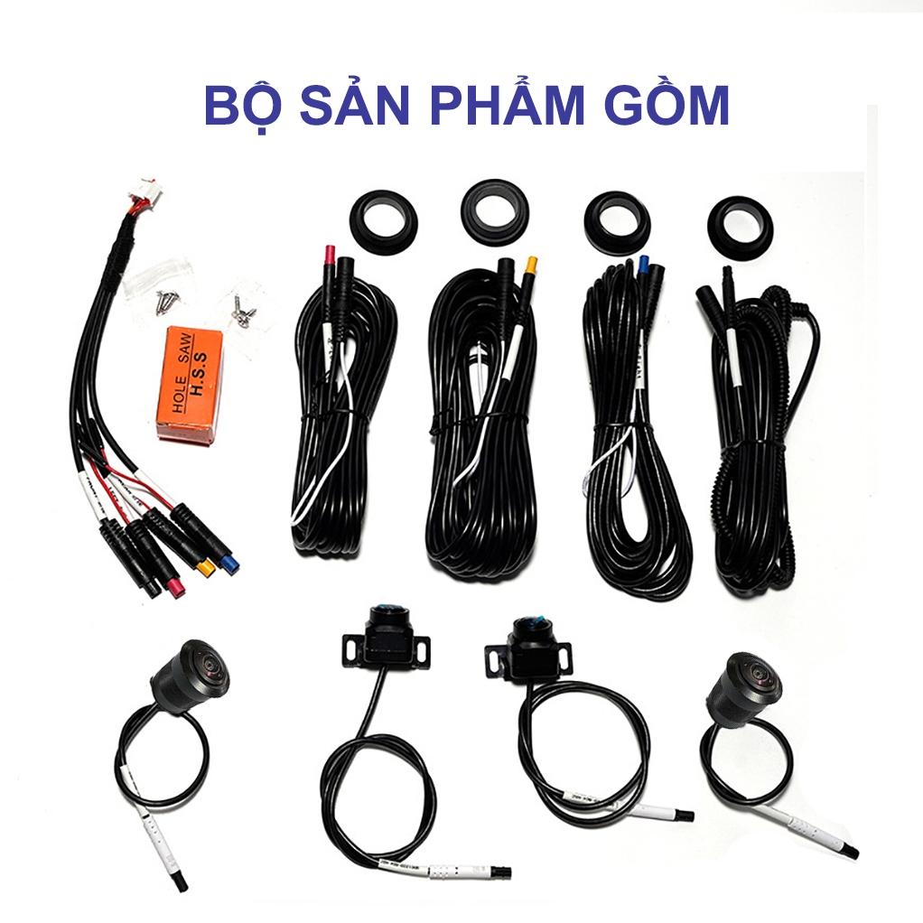 Bộ Camera 360 Độ TIFO 4 Mắt Cho Màn Android - Model 6048 | AHD 1080/720 Siêu Nét, An Toàn Tuyệt Đối