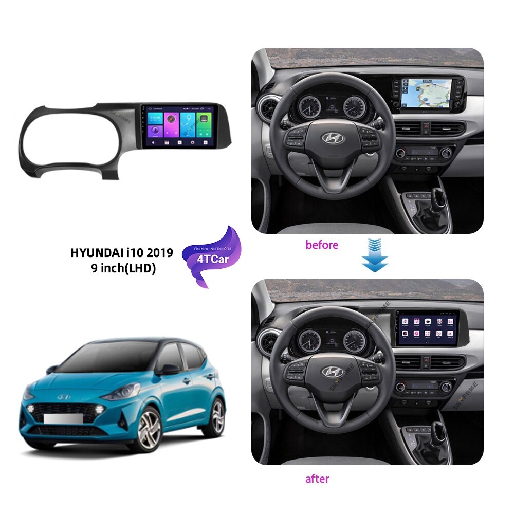 Mặt Dưỡng Lắp Màn Android Cho Xe Hyundai i10 2021 - 2024