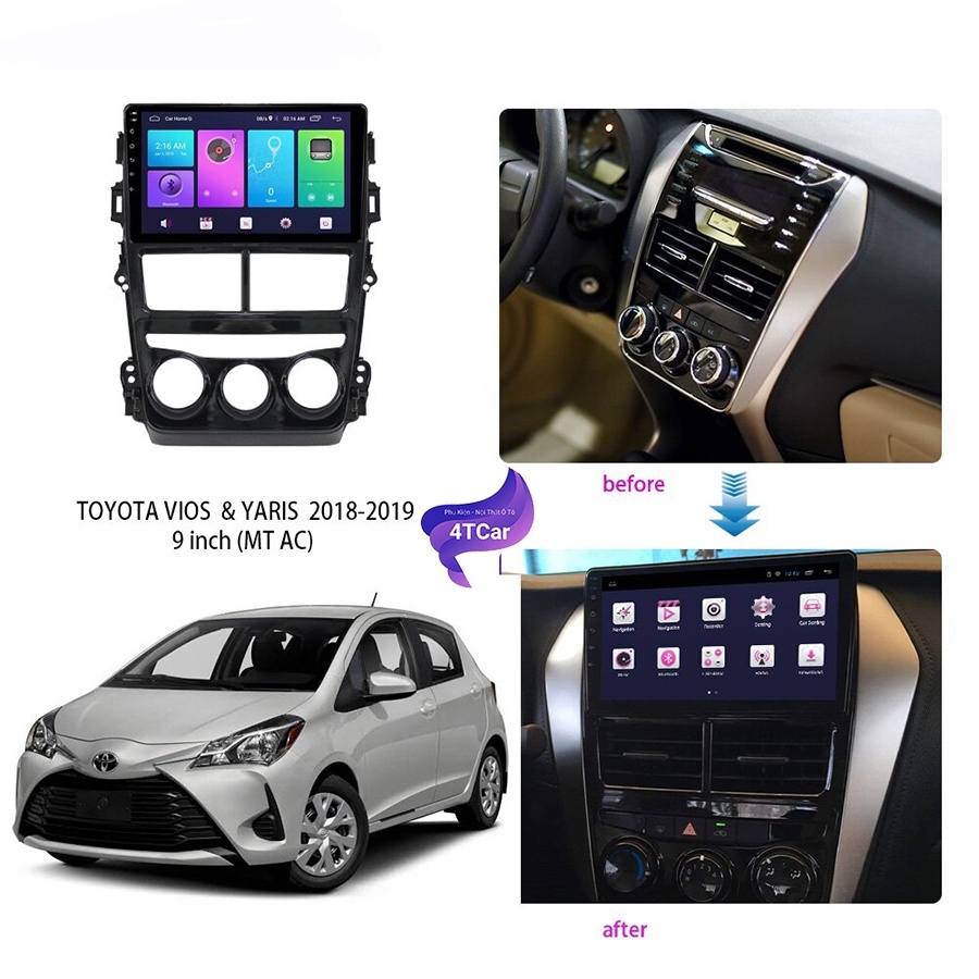 Mặt dưỡng Toyota Vios 2019 số sàn (9 inch)