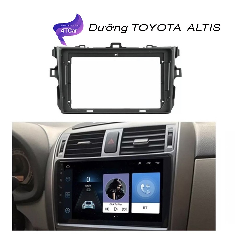 Mặt dưỡng màn hình Toyota Altis 2008-2013 9 inch