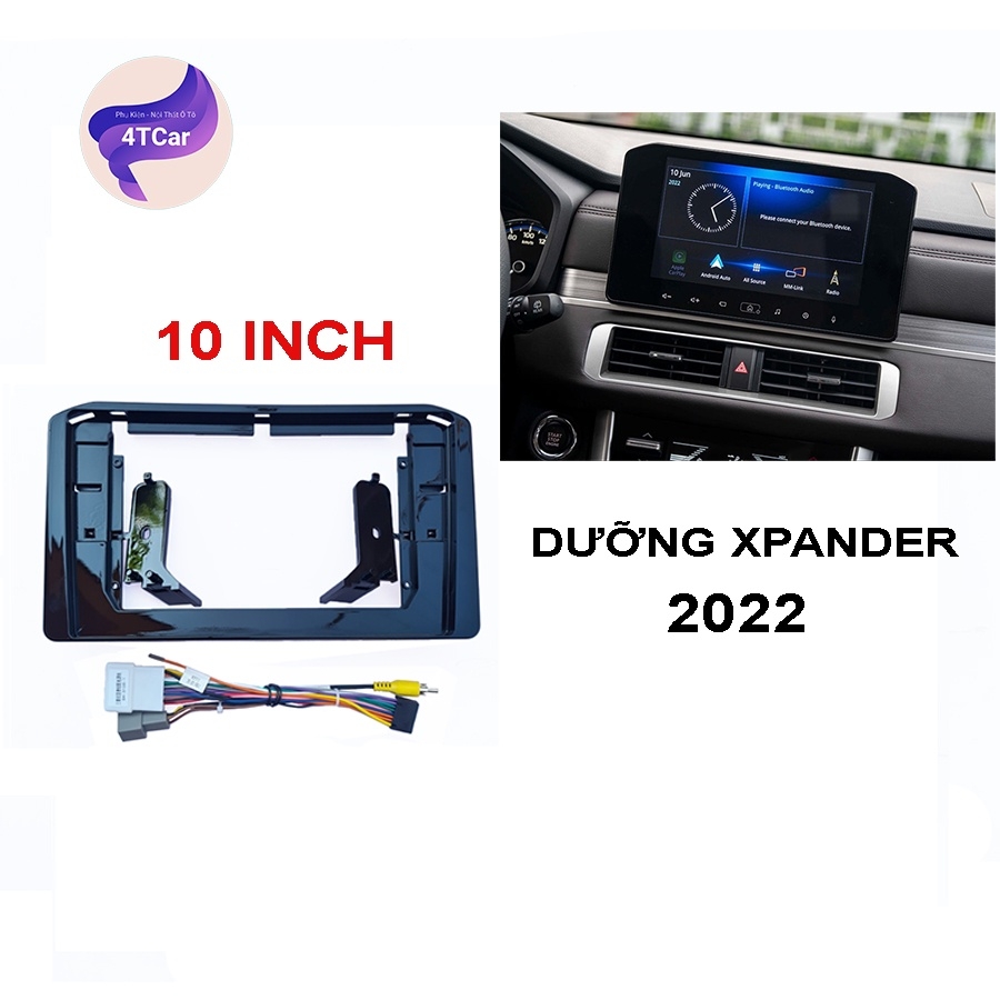 Dưỡng Misubishi Xpander 2022-2023   10 inch kèm jack nguồn zin( lắp màn android)