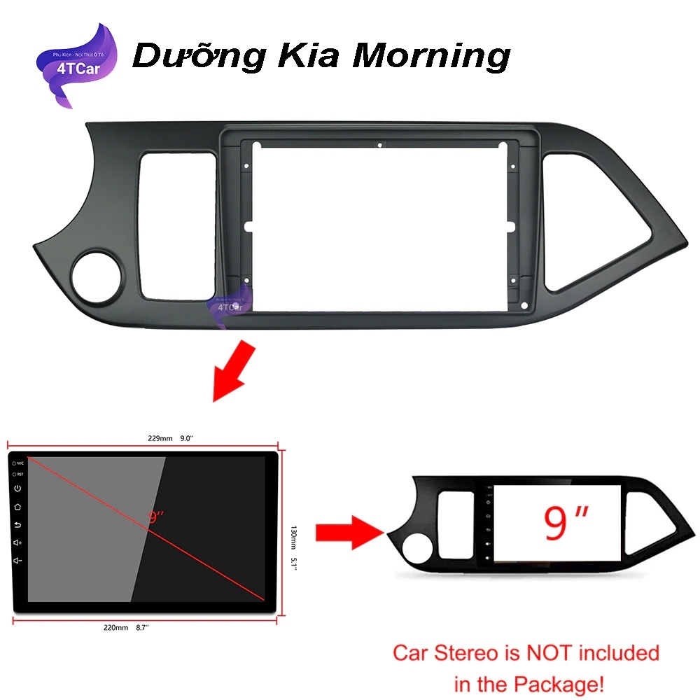 Mặt dưỡng Kia Morning 2011-2020 (9 inch)