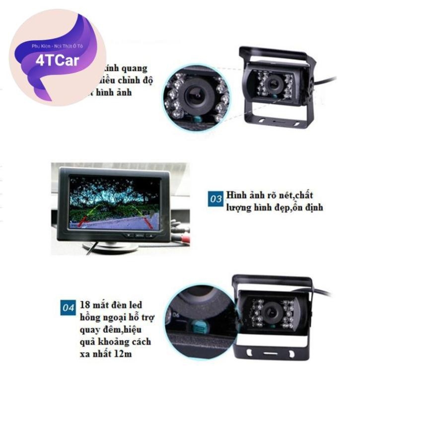 Camera Lùi Cho Xe Tải Xe Công Trình - có led hồng ngoại