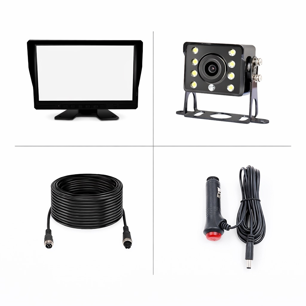 Màn Hình Camera Lùi Ô Tô 7 Inch IPS 1024x600 – Hỗ Trợ AHD 720P/1080P CVBS, Điện 9-36V