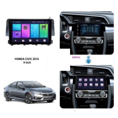 Mặt dưỡng Honda Civic 2016-2021 (9 inch) có CANBUS