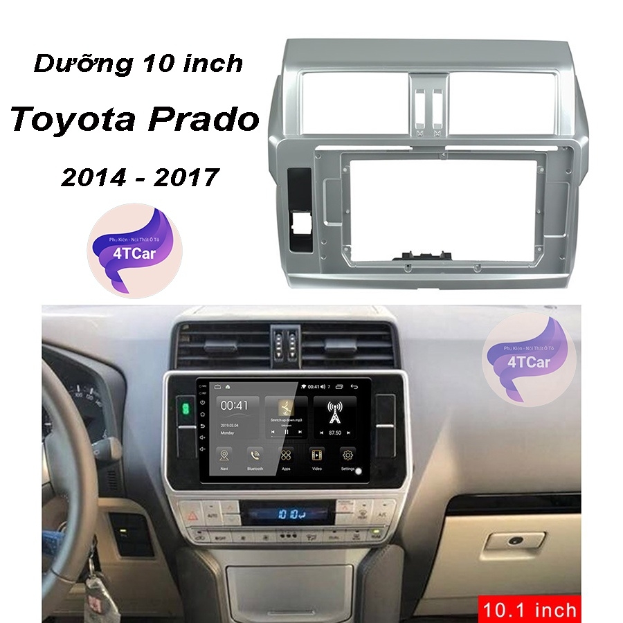 Mặt dưỡng Toyota Prado 2014-2016 (10 inch) có CANBUS
