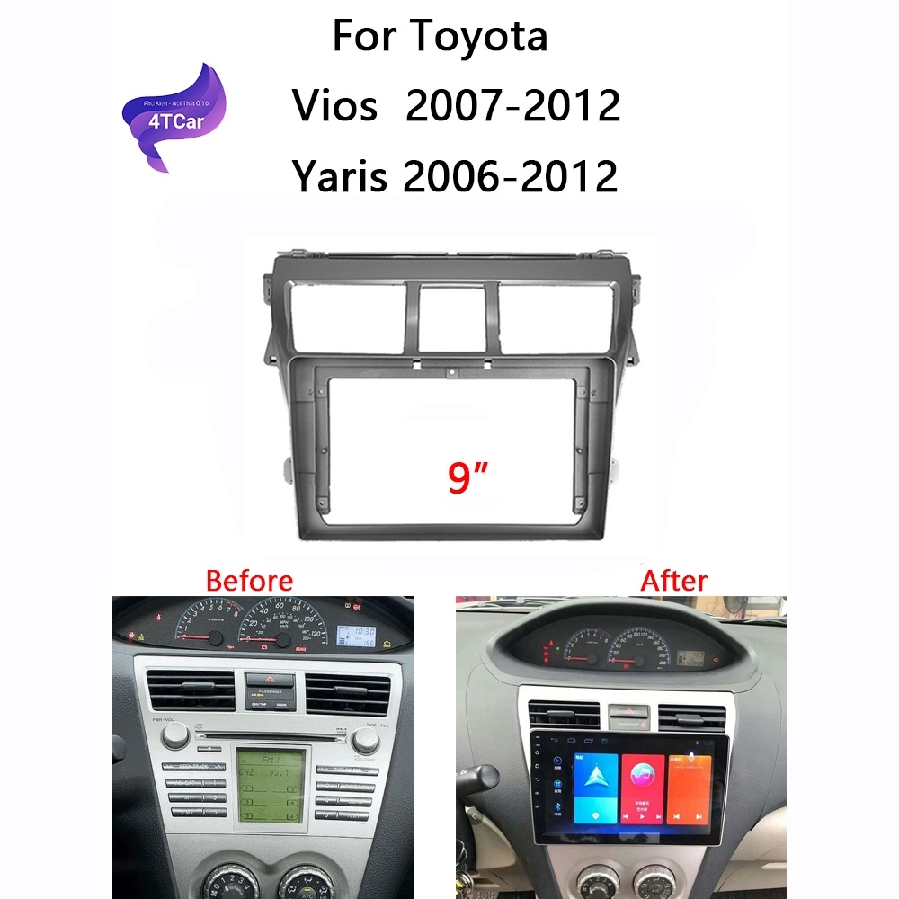Mặt Dưỡng Toyota Vios 2008-2013 (9 Inch)