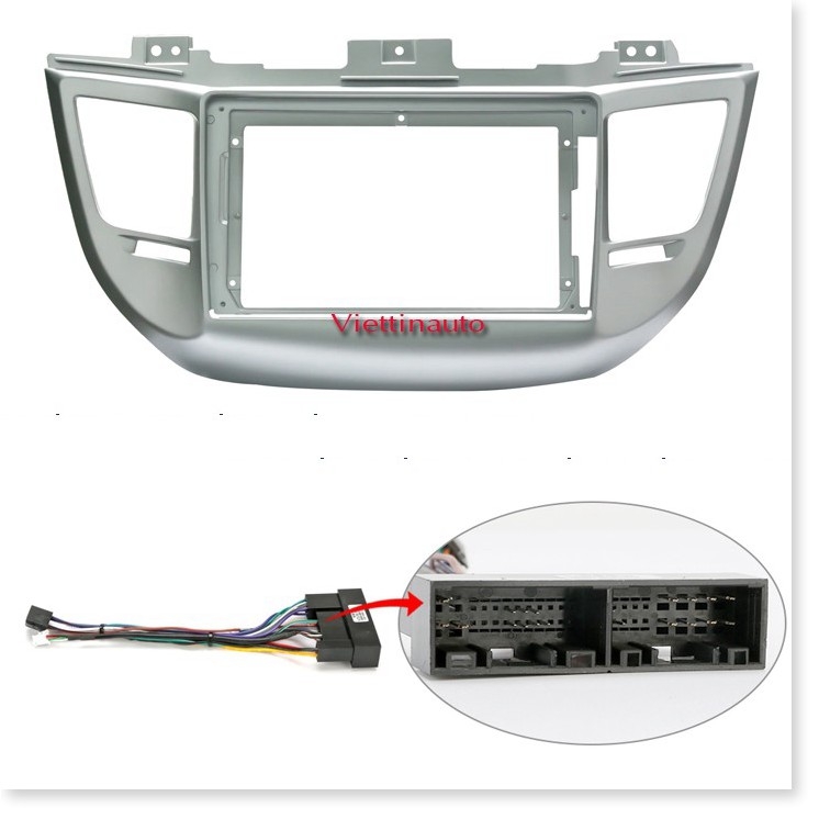 Mặt dưỡng mặt nạ lắp màn hình 9 inch  Huyndai Tucson 2014 -2018 Kèm rắc nguồn