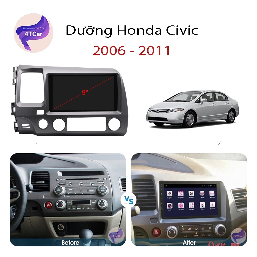 Mặt dưỡng Honda Civic 2006-2011 (9 inch)